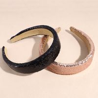 Retro Solid Color Sequin Hair Band 1 Piece main image 3