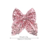 Fashion Bow Knot Sequin Pleated Hair Clip 1 Piece main image 2