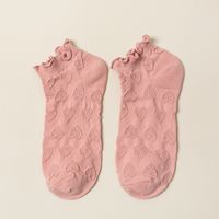 Women's Fashion Heart Shape Cotton Jacquard Ankle Socks A Pair sku image 3