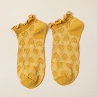 Women's Fashion Heart Shape Cotton Jacquard Ankle Socks A Pair sku image 6