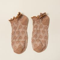 Women's Fashion Heart Shape Cotton Jacquard Ankle Socks A Pair sku image 10