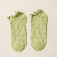 Women's Fashion Heart Shape Cotton Jacquard Ankle Socks A Pair sku image 7