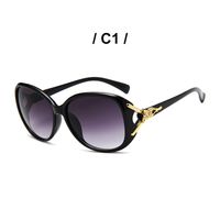 Punk Streetwear Solid Color Ac Oval Frame Full Frame Women's Sunglasses sku image 1
