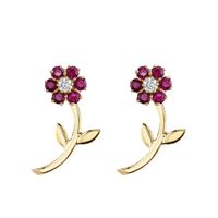1 Pair Simple Style Flower Alloy Plating Inlay Rhinestones Women's Ear Studs main image 5