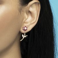 1 Pair Simple Style Flower Alloy Plating Inlay Rhinestones Women's Ear Studs main image 7
