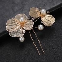 Vintage Inlaid Pearl Flower Shaped Wedding Hair Accessories Wholesale sku image 2