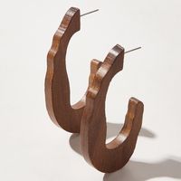 1 Pair Retro U Shape Wood Handmade Women's Ear Studs main image 4