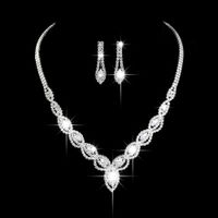 Fashion Water Droplets Alloy Inlay Rhinestones Women's Bracelets Earrings Necklace sku image 28