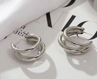 1 Pair Simple Style Solid Color Plating Iron Hoop Earrings sku image 1