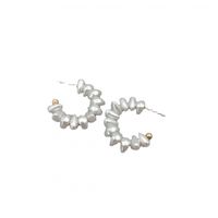 1 Paire Style Simple Forme C Placage Perles Baroques Plaqué Or 14k Boucles D'oreilles main image 3