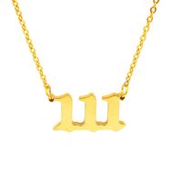 Simple Retro Single-layer Stainless Steel Number Necklace Wholesale Nihaojewelry sku image 11