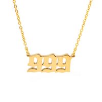 Simple Retro Single-layer Stainless Steel Number Necklace Wholesale Nihaojewelry sku image 15