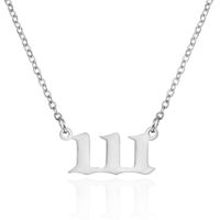 Simple Retro Single-layer Stainless Steel Number Necklace Wholesale Nihaojewelry sku image 4