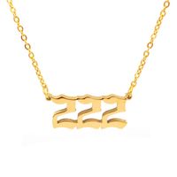 Simple Retro Single-layer Stainless Steel Number Necklace Wholesale Nihaojewelry sku image 9