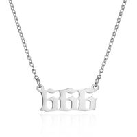 Simple Retro Single-layer Stainless Steel Number Necklace Wholesale Nihaojewelry sku image 1