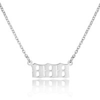 Simple Retro Single-layer Stainless Steel Number Necklace Wholesale Nihaojewelry sku image 18