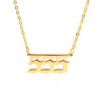 Simple Retro Single-layer Stainless Steel Number Necklace Wholesale Nihaojewelry sku image 13