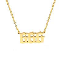 Simple Retro Single-layer Stainless Steel Number Necklace Wholesale Nihaojewelry sku image 3