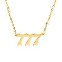 Simple Retro Single-layer Stainless Steel Number Necklace Wholesale Nihaojewelry sku image 8