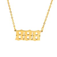 Simple Retro Single-layer Stainless Steel Number Necklace Wholesale Nihaojewelry sku image 14