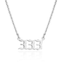 Simple Retro Single-layer Stainless Steel Number Necklace Wholesale Nihaojewelry sku image 17