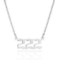Simple Retro Single-layer Stainless Steel Number Necklace Wholesale Nihaojewelry sku image 16
