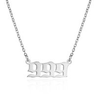 Simple Retro Single-layer Stainless Steel Number Necklace Wholesale Nihaojewelry sku image 7