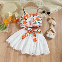 Simple Style Flower Lace Hollow Out Backless Cotton Girls Dresses main image 2