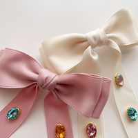 Sweet Bow Knot Cloth Diamond Hair Clip main image 3