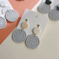 Wholesale Jewelry 1 Pair Simple Style Round Soft Clay Drop Earrings main image 5