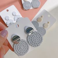 Wholesale Jewelry 1 Pair Simple Style Round Soft Clay Drop Earrings main image 4