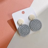 Wholesale Jewelry 1 Pair Simple Style Round Soft Clay Drop Earrings sku image 2