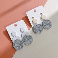 Wholesale Jewelry 1 Pair Simple Style Round Soft Clay Drop Earrings main image 3