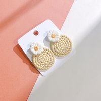 Wholesale Jewelry 1 Pair Sweet Flower Soft Clay Drop Earrings sku image 2