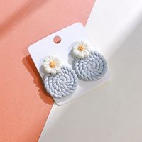 Wholesale Jewelry 1 Pair Sweet Flower Soft Clay Drop Earrings sku image 4