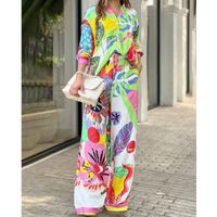 Women's Casual Plant Flower Polyester Printing Pants Sets main image 1