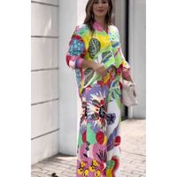 Women's Casual Plant Flower Polyester Printing Pants Sets main image 5