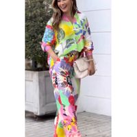 Women's Casual Plant Flower Polyester Printing Pants Sets main image 2