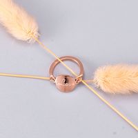 Nihaojewelry Wholesale Jewelry Korean Lettering Disc Titanium Steel Rose Gold Ring sku image 9