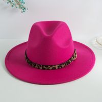 Fedora Hut Unisex Eleganter Britischer Stil Einfarbig Große Traufe Flache Traufe main image 3