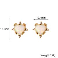 Vintage Style Simple Style Classic Style Heart Shape Stainless Steel Gem Inlay Artificial Gemstones 18k Gold Plated Women's Bracelets Earrings Necklace sku image 6