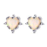 Vintage Style Simple Style Classic Style Heart Shape Stainless Steel Gem Inlay Artificial Gemstones 18k Gold Plated Women's Bracelets Earrings Necklace sku image 5