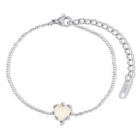 Vintage Style Simple Style Classic Style Heart Shape Stainless Steel Gem Inlay Artificial Gemstones 18k Gold Plated Women's Bracelets Earrings Necklace sku image 1
