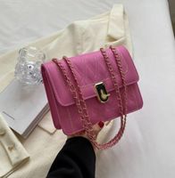 Women's Pu Leather Solid Color Lingge Streetwear Square Lock Clasp Shoulder Bag Crossbody Bag sku image 3