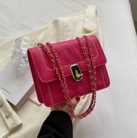 Women's Pu Leather Solid Color Lingge Streetwear Square Lock Clasp Shoulder Bag Crossbody Bag sku image 4