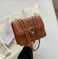 Women's Pu Leather Solid Color Lingge Streetwear Square Lock Clasp Shoulder Bag Crossbody Bag sku image 5