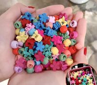 100 Pieces Of Colorful Flower Hairpin Beanie Clips Korean Girls Small Hair Clips sku image 19