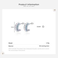1 Paar Ins-stil Halbkreis Sterling Silber Überzug Inlay Künstliche Perlen Zirkon Überzogen Mit Rhodium Ohrstecker main image 5