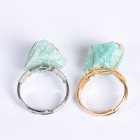 Exaggerated Geometric Alloy Gem Natural Stone Unisex Open Ring 1 Piece sku image 13