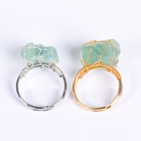 Exaggerated Geometric Alloy Gem Natural Stone Unisex Open Ring 1 Piece sku image 11